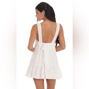 Lucy In The Sky | Square Neckline Babydoll Dress - White